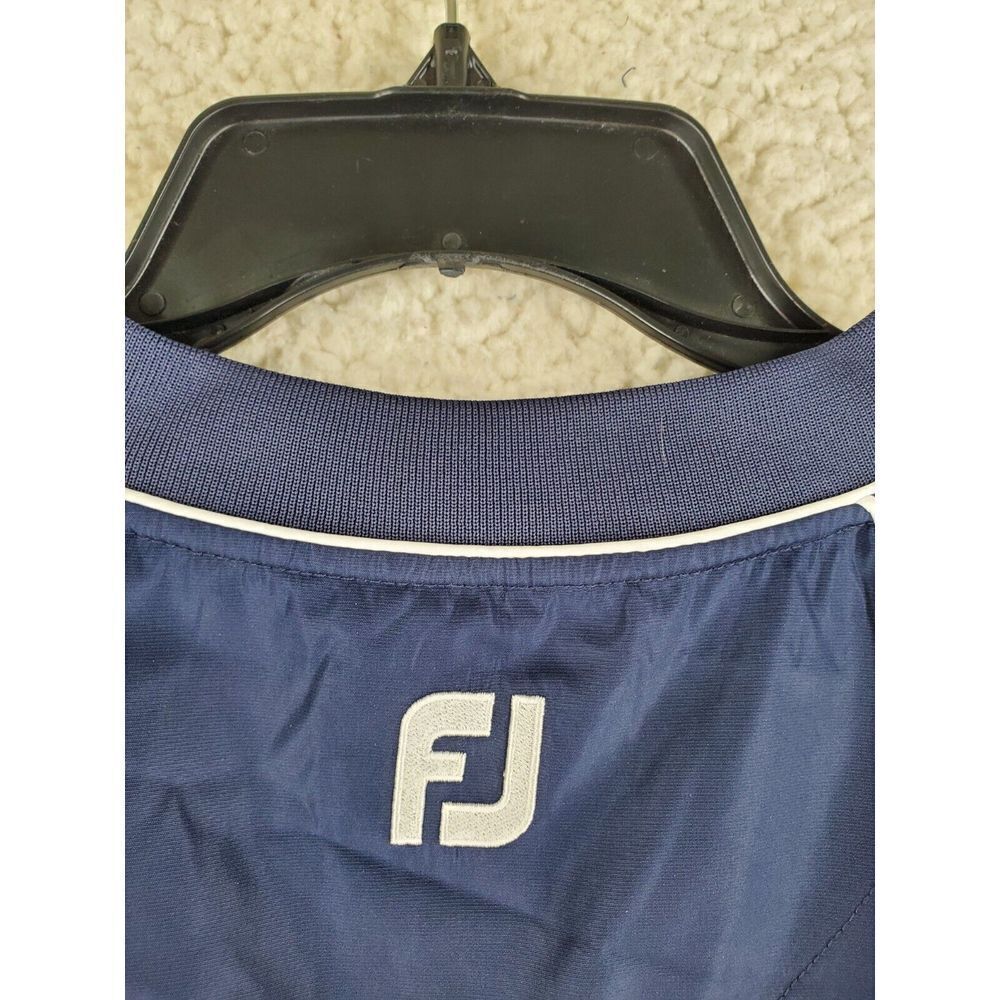 FootJoy Windbreaker Jacket Mens M Navy Blue Pullover Waterproof Performance Golf - Picture 8 of 11